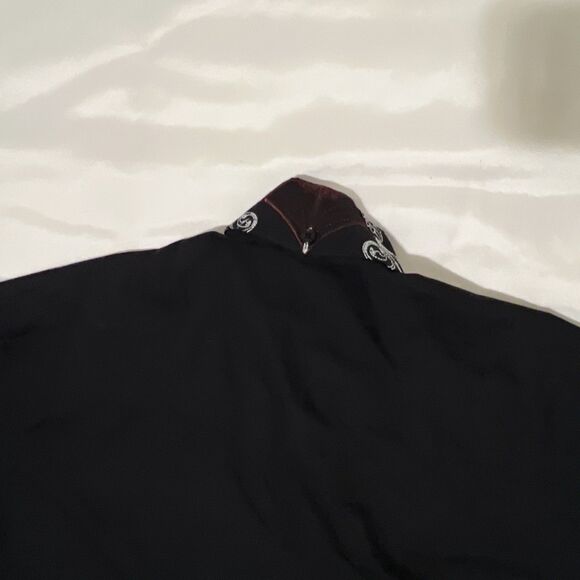 Milano Moda Men's L Long Sleeve Western Button Front Embroidered Black Shirt - Picture 8 of 9